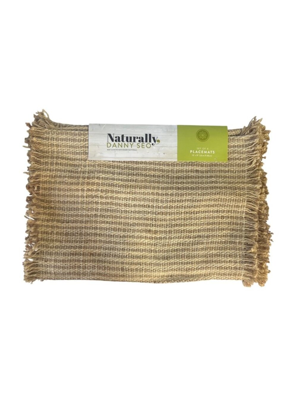 Naturally Danny Seo Jute Placemats Set Of 4 13" X 19" Textured Design New